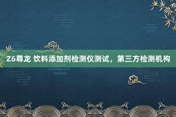 Z6尊龙 饮料添加剂检测仪测试，第三方检测机构