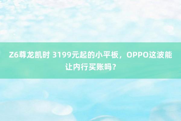 Z6尊龙凯时 3199元起的小平板，OPPO这波能让内行买账吗？