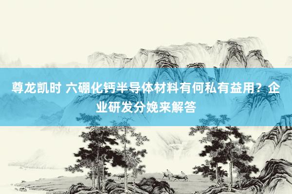 尊龙凯时 六硼化钙半导体材料有何私有益用？企业研发分娩来解答
