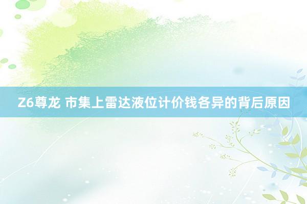 Z6尊龙 市集上雷达液位计价钱各异的背后原因