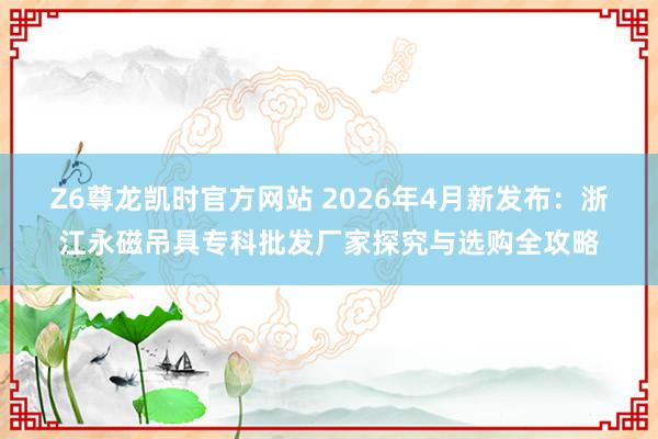Z6尊龙凯时官方网站 2026年4月新发布：浙江永磁吊具专科批发厂家探究与选购全攻略