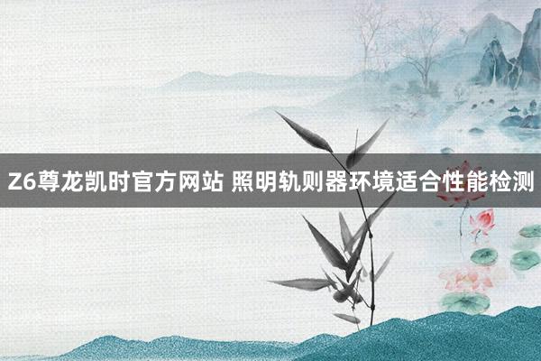 Z6尊龙凯时官方网站 照明轨则器环境适合性能检测