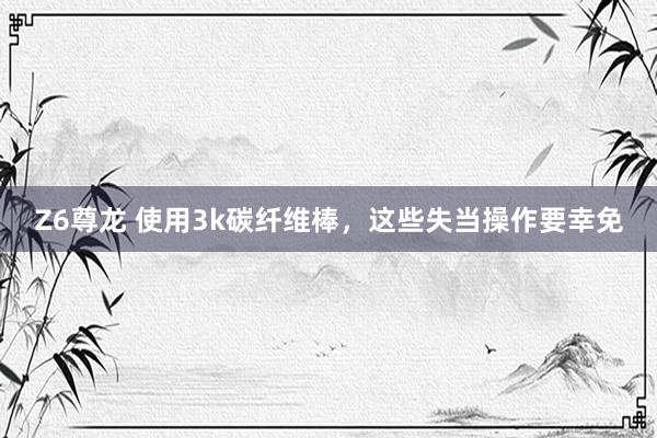 Z6尊龙 使用3k碳纤维棒，这些失当操作要幸免