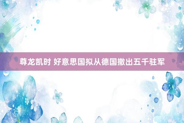 尊龙凯时 好意思国拟从德国撤出五千驻军