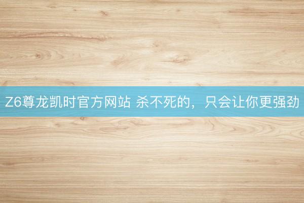 Z6尊龙凯时官方网站 杀不死的，只会让你更强劲