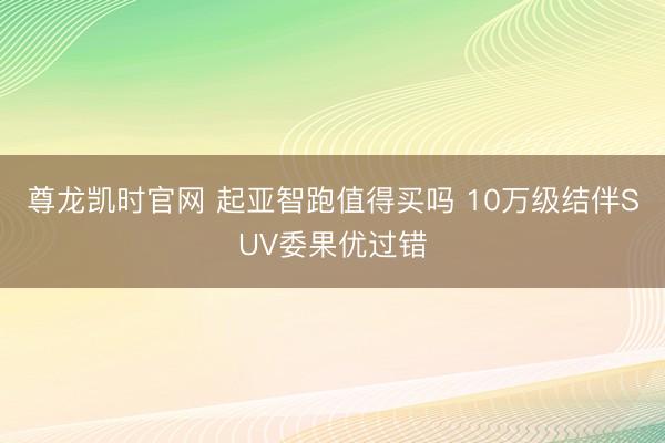 尊龙凯时官网 起亚智跑值得买吗 10万级结伴SUV委果优过错