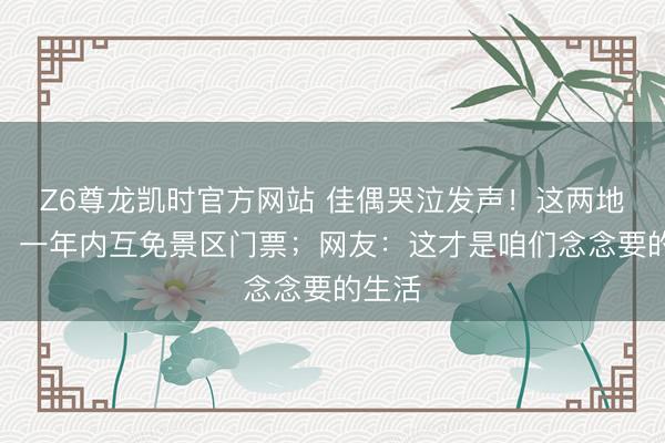 Z6尊龙凯时官方网站 佳偶哭泣发声！这两地告示：一年内互免景区门票；网友：这才是咱们念念要的生活